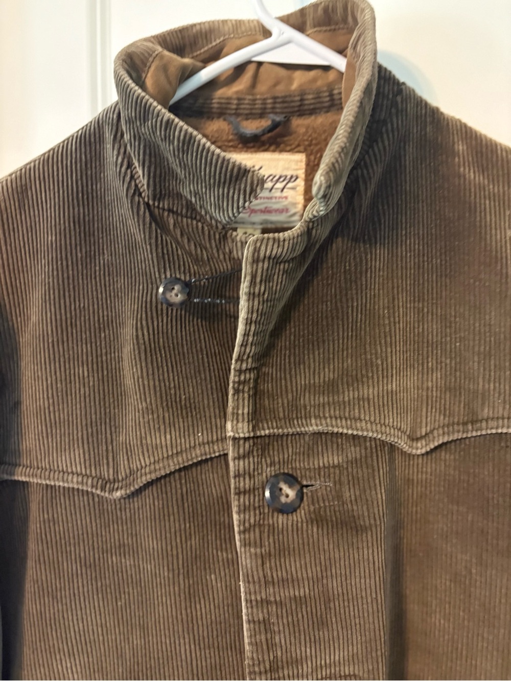 Vintage 60s/70s Fox Knapp Corduroy Sherpa Jacket Western Workwear Size 40 - Picture 3 of 8